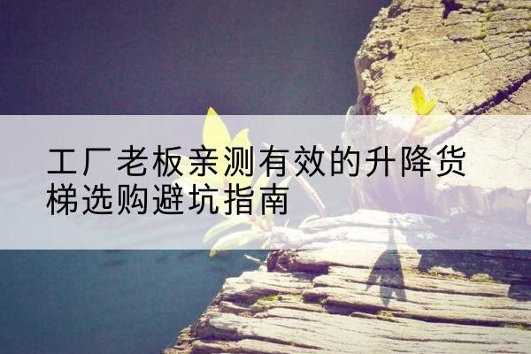 福田升降货梯怎么选-工厂老板亲测有效的升降货梯选购避坑指南
