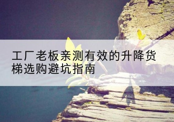福田升降货梯怎么选-工厂老板亲测有效的升降货梯选购避坑指南